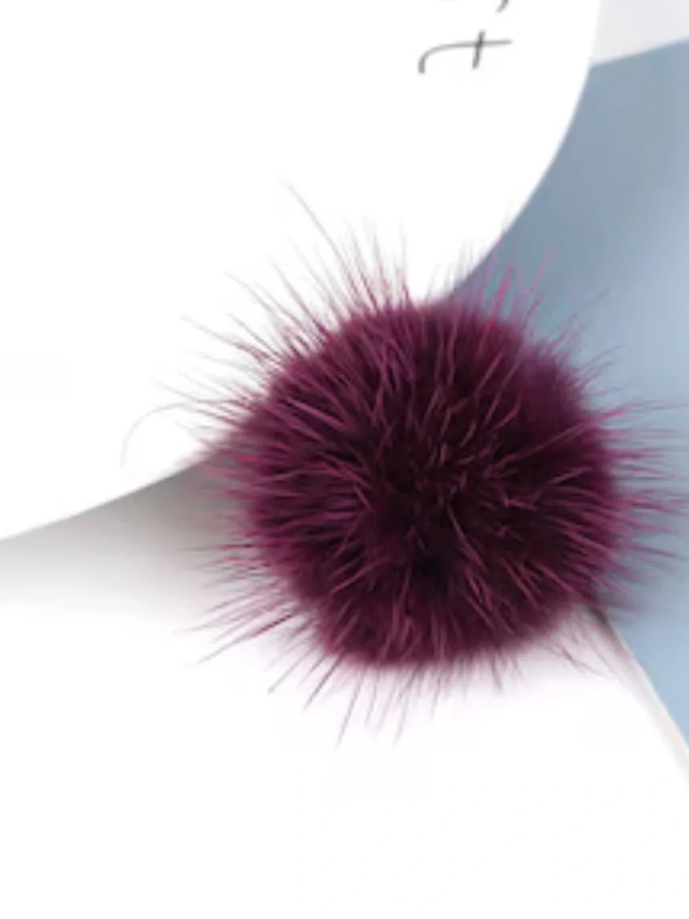 Mini Plum Faux Fur Pom Pom Accent for Crafting, Clothing, Home Decor NWT